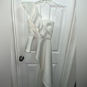 Ruffle one shoulder dramatic blouse